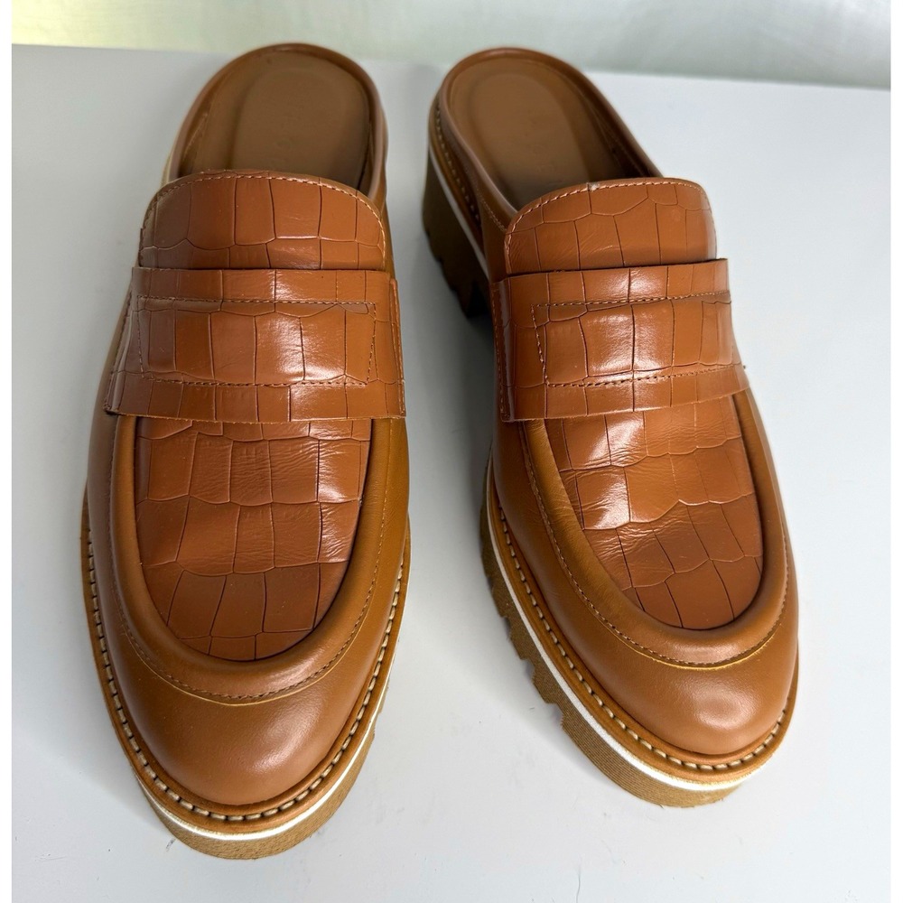 M. GEMI Women's Brown Embossed Leather Slip-On Loafer  EU 39/US 8.5 NWOB